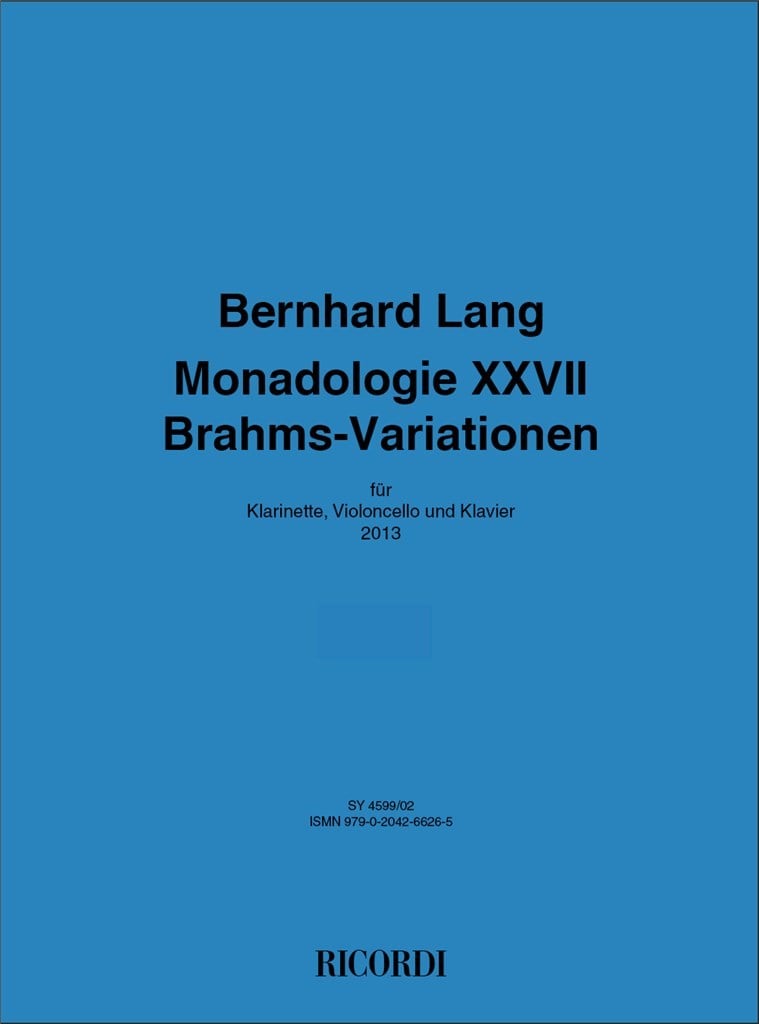 Monadologie XXVII 'Brahms‐Variationen'
